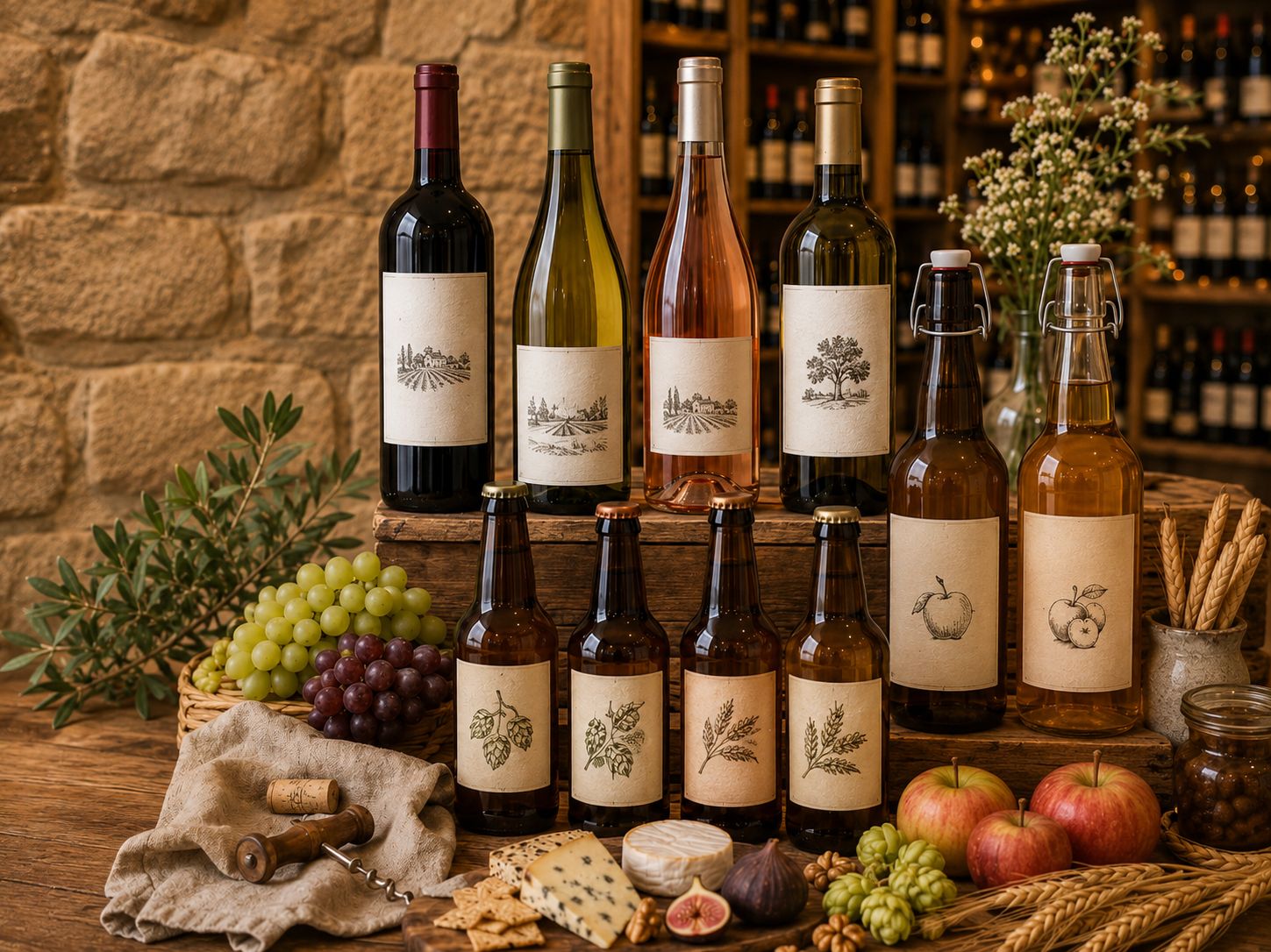Vins locaux, bières artisanales et cidres bio